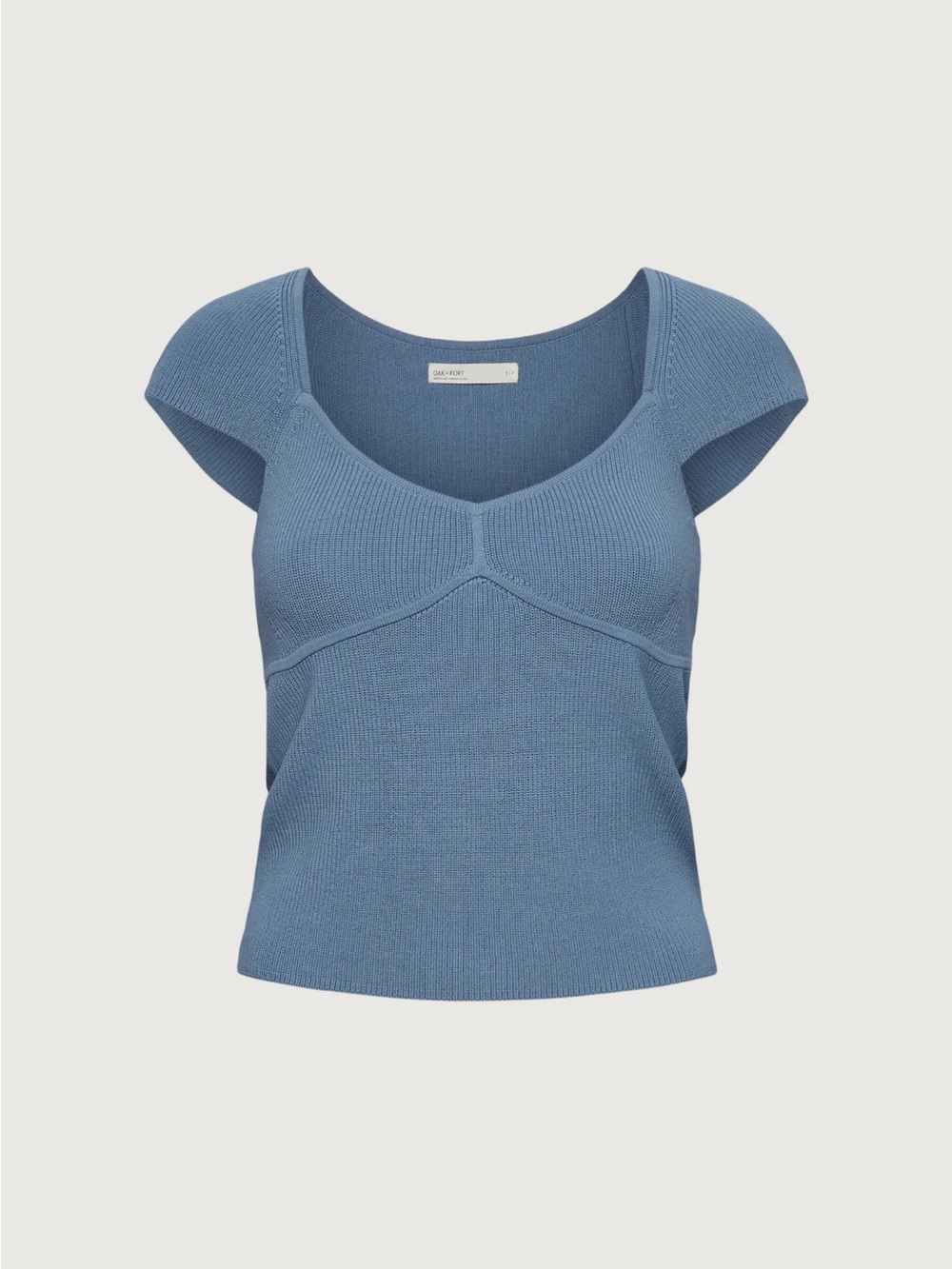 OAK + FORT Ribbed Cap Sleeve Short Sleeve
Sweater
